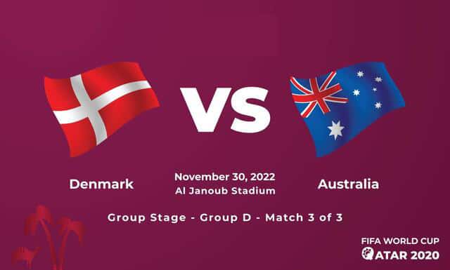 Soi kèo bóng đá W88.ws – Úc vs Đan Mạch, 30/11/2022– Giải World Cup